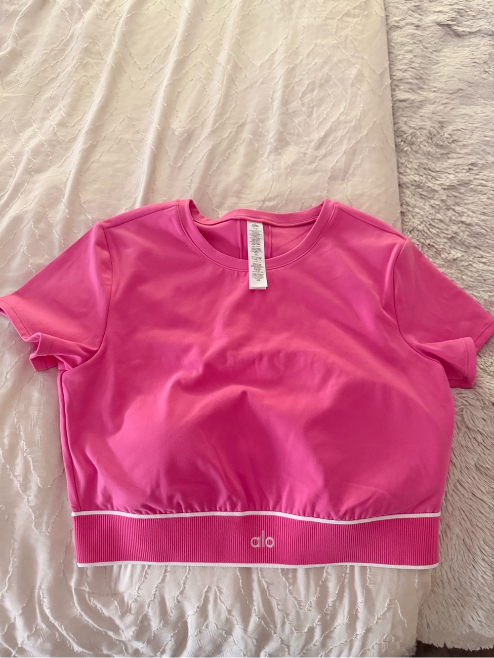 ALO Yoga Paradise Pink Softsculpt Amp it Up short sleeve bra